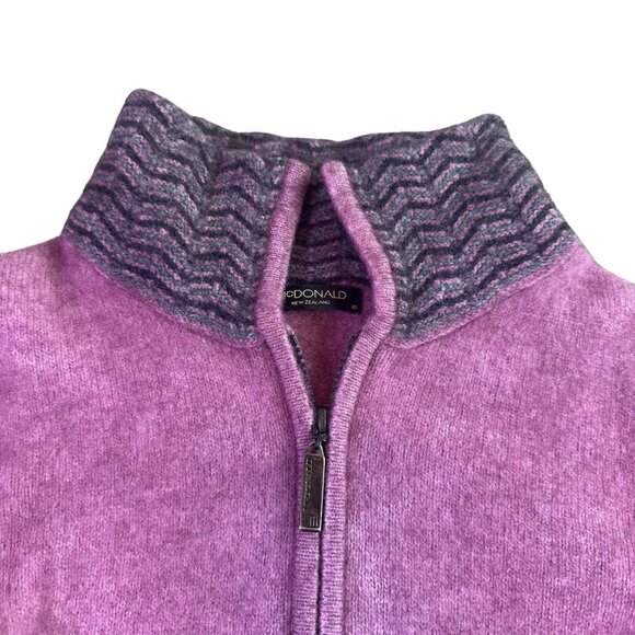 McDonald New Zealand Zip-Down Cardigan Sweater Wool Possum Size XS Women's - Picture 2 of 12